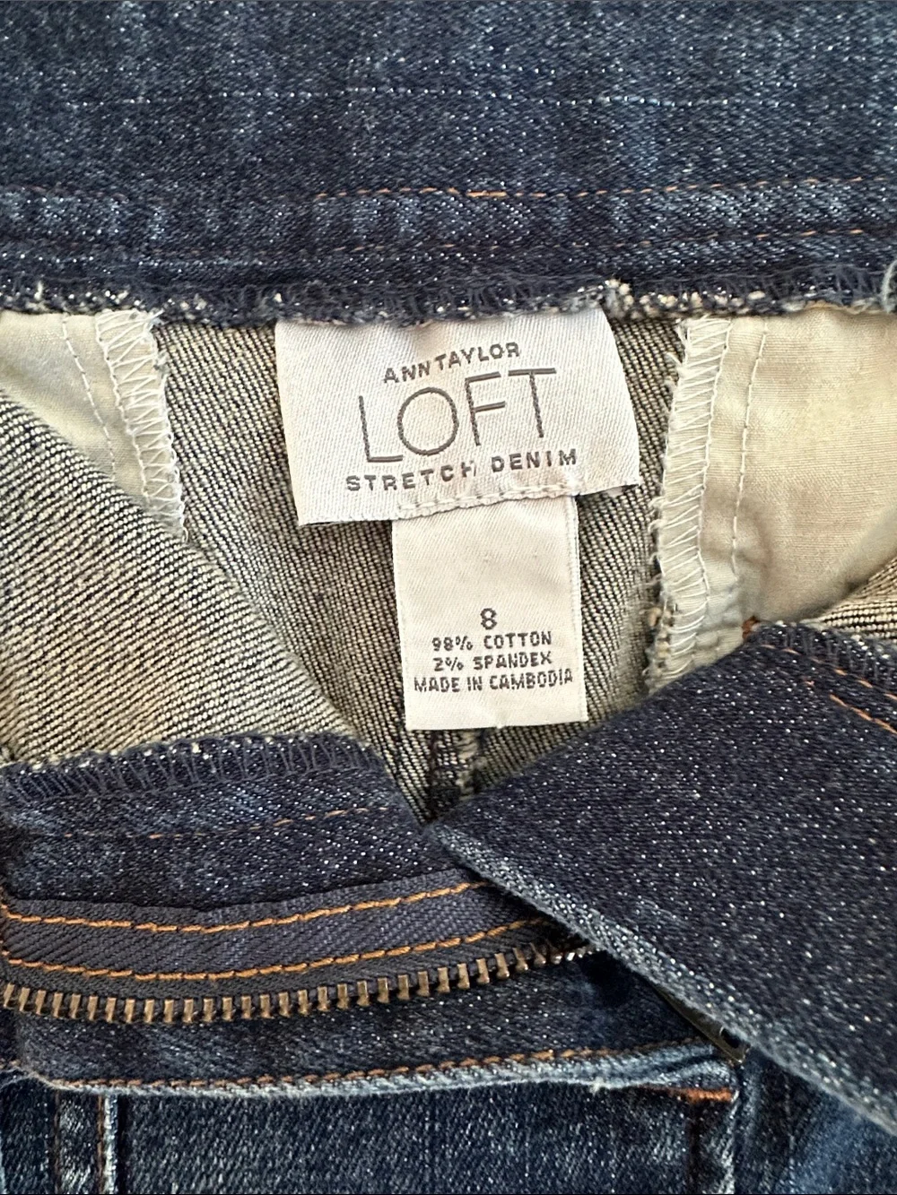 LOFT Mod Denim Mini Skirt with Button Pocket Details